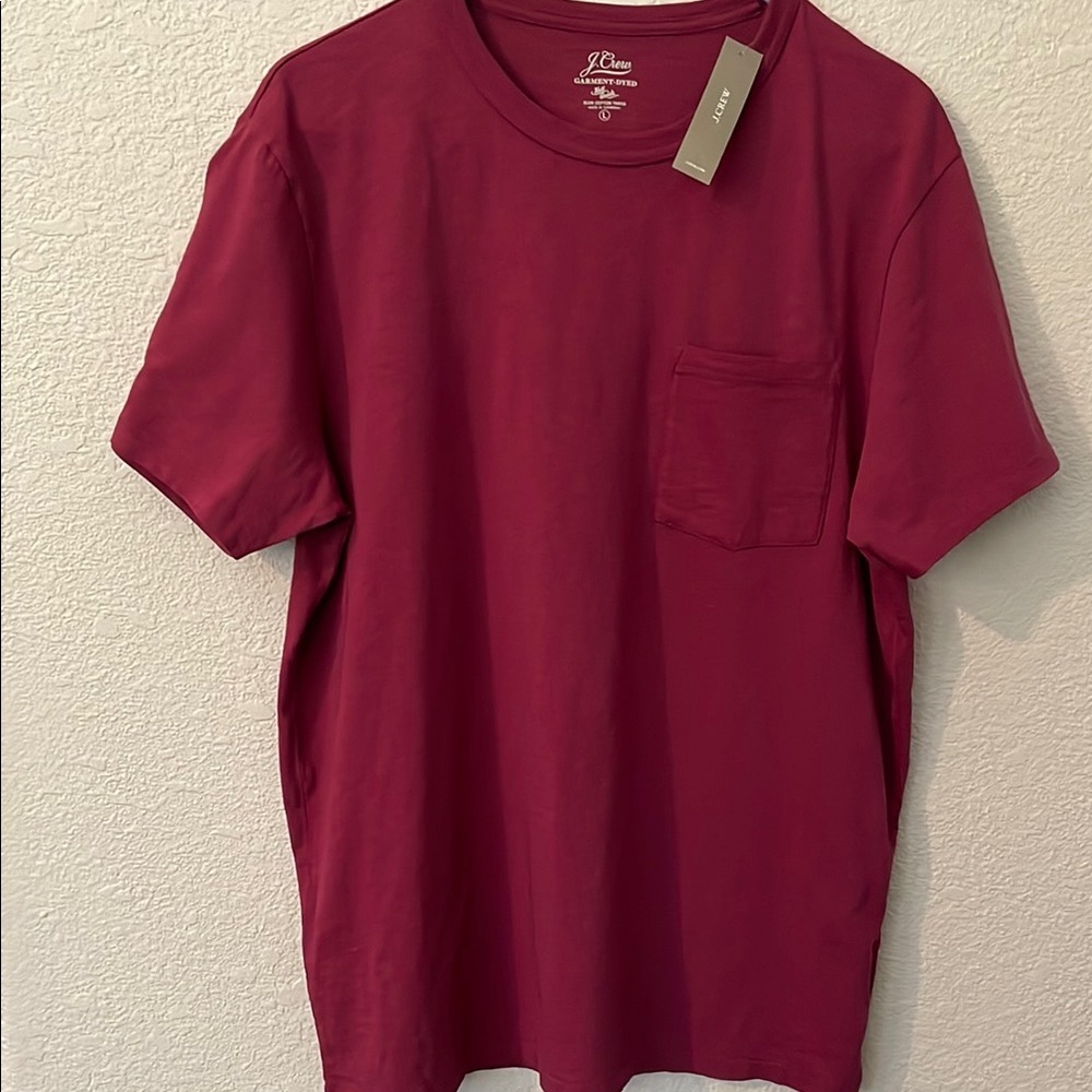 J. Crew Burgundy Short Sleeve Tee Classic Crew Neck